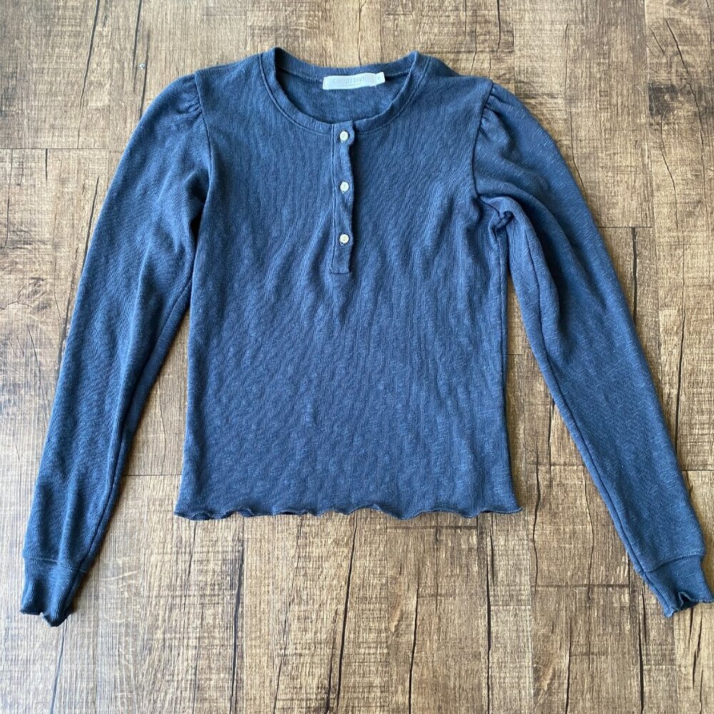 Christy Dawn 3-button Henley in Slub Cotton, Size SML